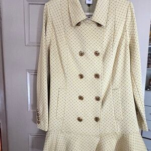 CAbi Beige and Gold Patterned Blazer